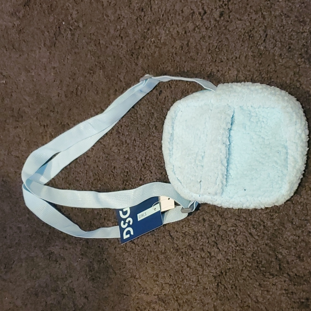 Girls Ice Blue Sherpa Crossbody Bag